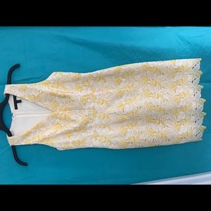WHBM Springtime yellow/white Lace dress
